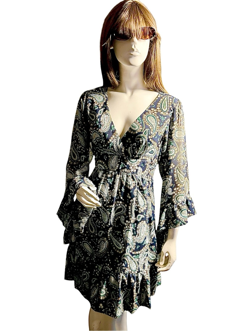 Betsey Johnson Paisley  Dress Size 8 Boho Festival Stevie Nicks Cottagecore